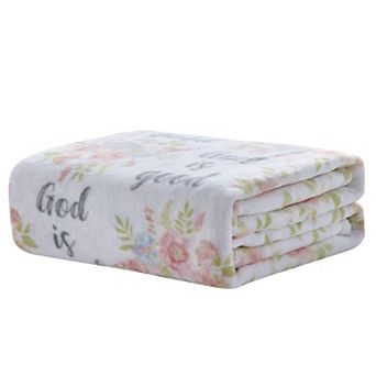 Plazatex Blessed Microplush Decorative All Season 50" X 70" Throw Blanket