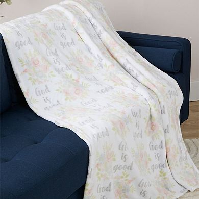 Plazatex Blessed Microplush Decorative All Season 50" X 70" Throw Blanket