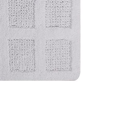 Knightsbridge Square Honeycomb 100% Cotton Reversible Bath Rug