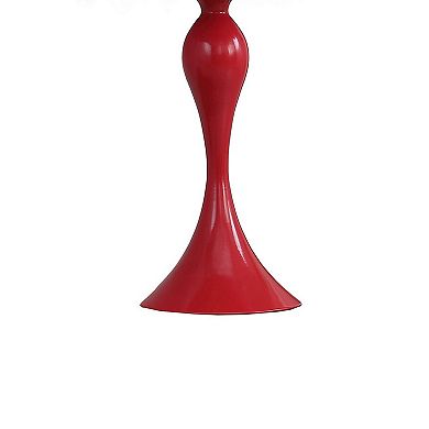 Lily 24 Inch Metal Glam Feather Table Lamp, Candlestick, 40W, Pink, Red