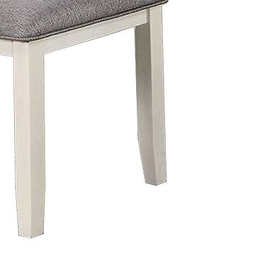 Lexi 24 Inch Classic Dining Side Chair, Padded Seat, Set of 2, Gray, White