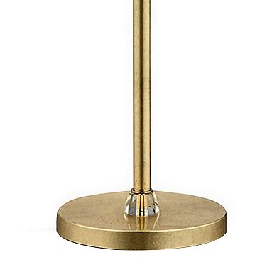 Floor Lamp with Hanging Crystal Accents, White and Gold