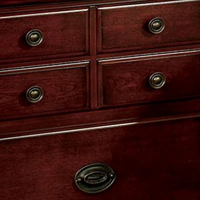 26 Inch Handcrafted Nightstand, 2 Drawers, Black Powder Coated Knobs, Walnut Brown Mango Wood