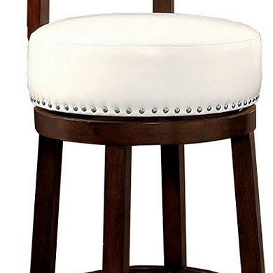 Shirley Contemporary 29" Barstool With pu Cushion, White Finish, Set of 2