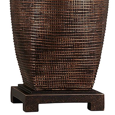 Table Lamp with Polyresin Urn Shape Base, Bronze