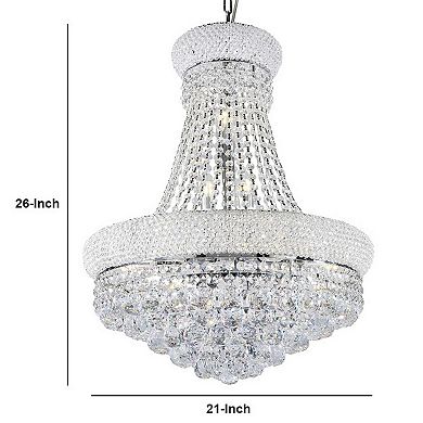 Crystal Ceiling Lamp with Chandelier Design Body, Clear