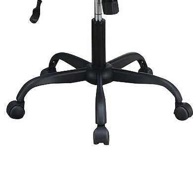 Office Chair with Curved Arms and Leatherette Upholstery, Black