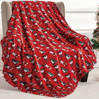 Plazatex Christmas Sloth Microplush Decorative All Season 50" X 60" Throw Blanket