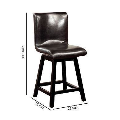 Hurley Counter Height Chair, Black Finish, Set of 2