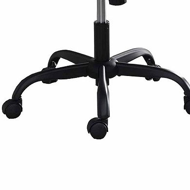 Rue 27 Inch Ergonomic Office Chair, Vegan Faux Leather Swivel Seat, Black