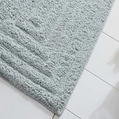 Knightsbridge Diagonal Racetrack 100% Cotton Reversible Bath Rug