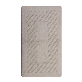 Knightsbridge Diagonal Racetrack 100% Cotton Reversible Bath Rug