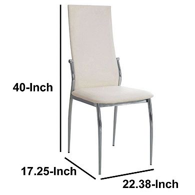 Kalawao Contemporary Side Chair, White Finish, Set of 2