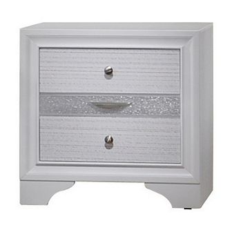 Stylish 3 Drawers Wood Nightstand By Naima , White