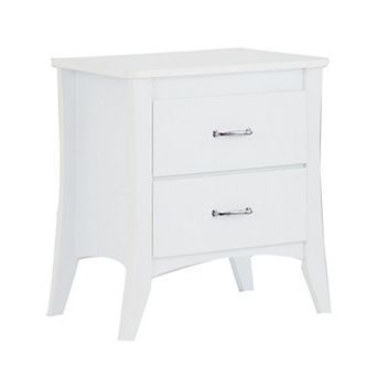 Contemporary Style 2 Drawers Wood Nightstand By Babb, White
