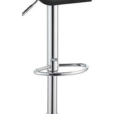 Elegant Adjustable Diamond Bar Stool with Chrome Base, Gray ,Set of 2