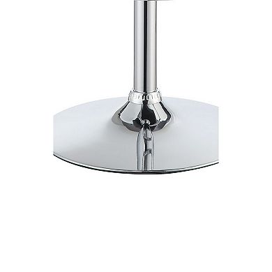 Elegant Adjustable Diamond Bar Stool with Chrome Base, Gray ,Set of 2