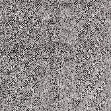 Knightsbridge Diagonal Racetrack 100% Cotton Reversible Bath Rug