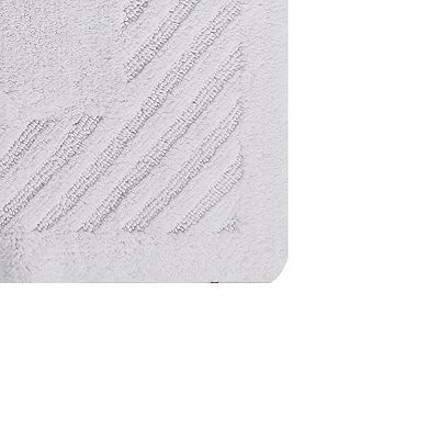 Knightsbridge Diagonal Racetrack 100% Cotton Reversible Bath Rug