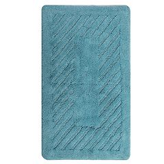 Knightsbridge Square Honeycomb 100% Cotton Reversible Bath Rug 20 X 30 Aqua