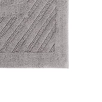 Knightsbridge Diagonal Racetrack 100% Cotton Reversible Bath Rug