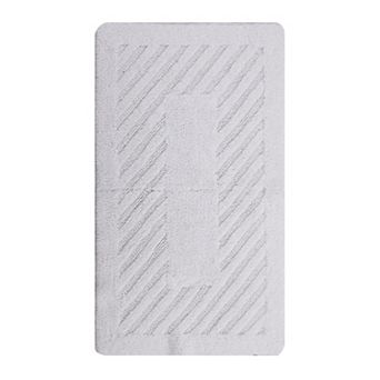 Knightsbridge Diagonal Racetrack 100% Cotton Reversible Bath Rug