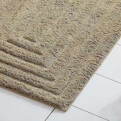 Knightsbridge Diagonal Racetrack 100% Cotton Reversible Bath Rug
