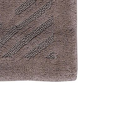 Knightsbridge Diagonal Racetrack 100% Cotton Reversible Bath Rug