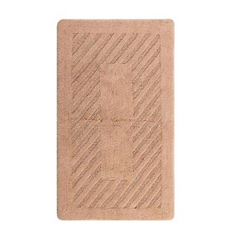 Knightsbridge Diagonal Racetrack 100% Cotton Reversible Bath Rug