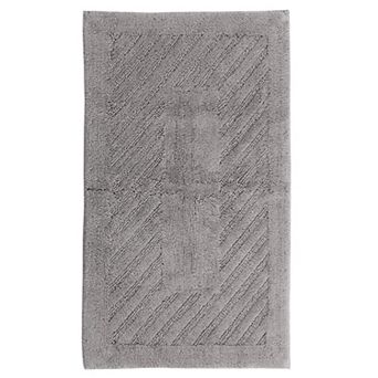 Knightsbridge Diagonal Racetrack 100% Cotton Reversible Bath Rug