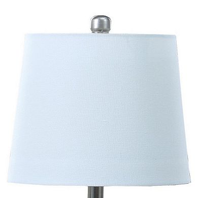22 Inch Accent Table Lamp, Cactus Designed Body, Metal Base, Blue, White