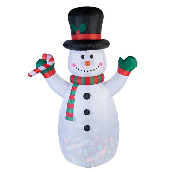 Snowman with Disco Light 7-Ft. Inflatable Yard Decoration