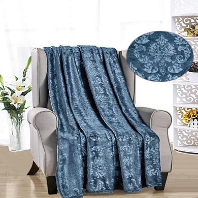 Versailles Ultra Soft Plush Contemporary Embossed Pattern All Season 50" x 60" Throw Blanket