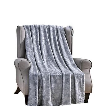 Versailles Ultra Soft Plush Contemporary Embossed Pattern All Season 50" x 60" Throw Blanket