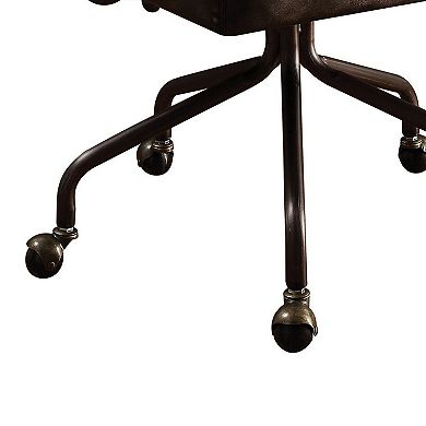 Metal & Leather Executive Office Chair, Black