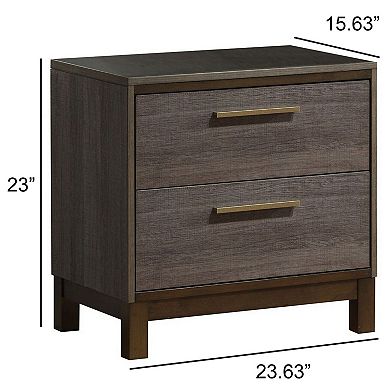 Manvel Contemporary Style Night Stand, Antique Gray