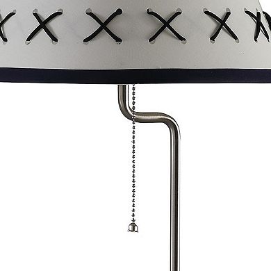 Table Lamp with Wireless Charging and USB Port, Silver