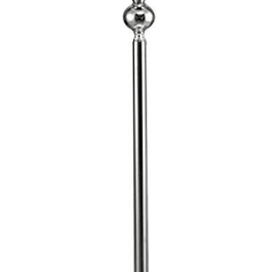Floor Lamp with Metal Frame and Crystal Accent, White