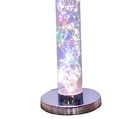 Floor Lamp with LED Bulbs and Wireless Remote Control, Silver