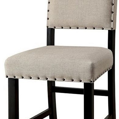 SANIA II Rustic Counter Height Chair, Antique Black Finish, Set of 2