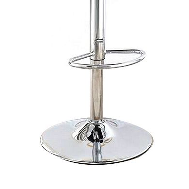 Adjustable Barstool with Rolled Button Tufted Back, Set of 2, Brown