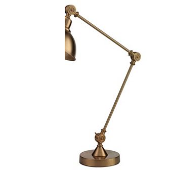 Table Lamp with Adjustable Tubular Metal Frame, Brass