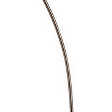 Floor Lamp with Curved Metal Frame and Drum Shade, Antique Gold