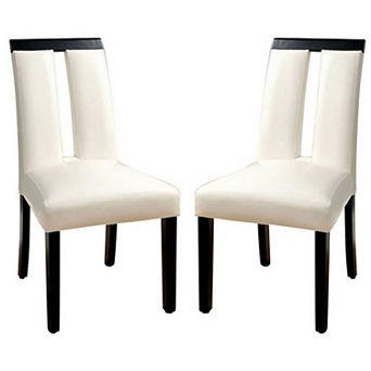 Luminar Contemporary Side Chair Withwhite Cal. Foam, Black Finish, Set of 2