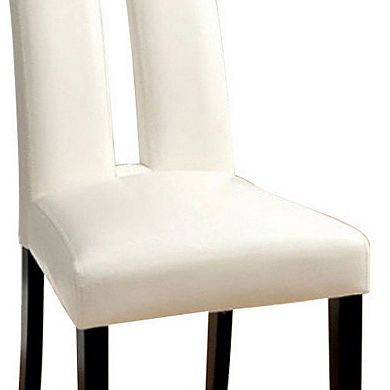 Luminar Contemporary Side Chair Withwhite Cal. Foam, Black Finish, Set of 2