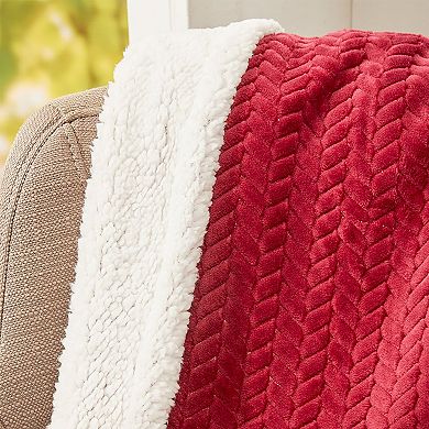 Soft Braided and Comfortable Plush All Season Sherpa 50" X 60" Throw Blanket