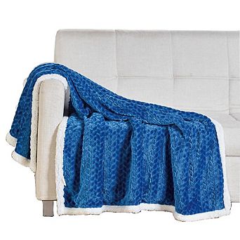 Soft Braided and Comfortable Plush All Season Sherpa 50" X 60" Throw Blanket