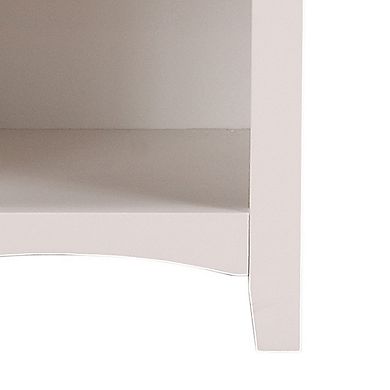 Wooden Night Stand With Bottom Open Shelf, White