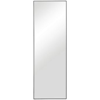 Rectangular Shape Thin Polystyrene Frame Long Mirror, Black