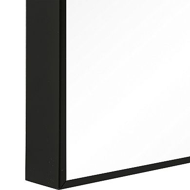 Rectangular Shape Thin Polystyrene Frame Long Mirror, Black